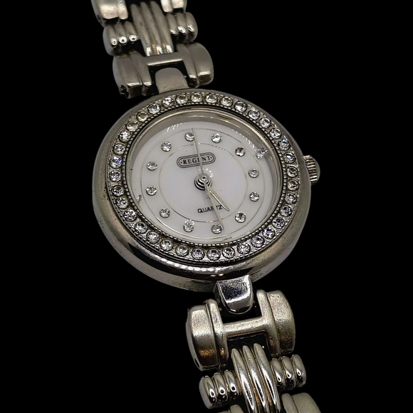 Regent Silver Quartz Watch with Crystal Details - Picture 1 of 8